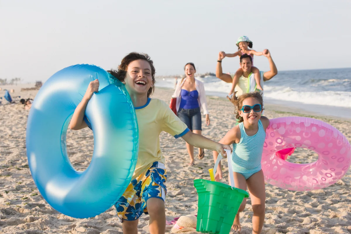 Family at beach 