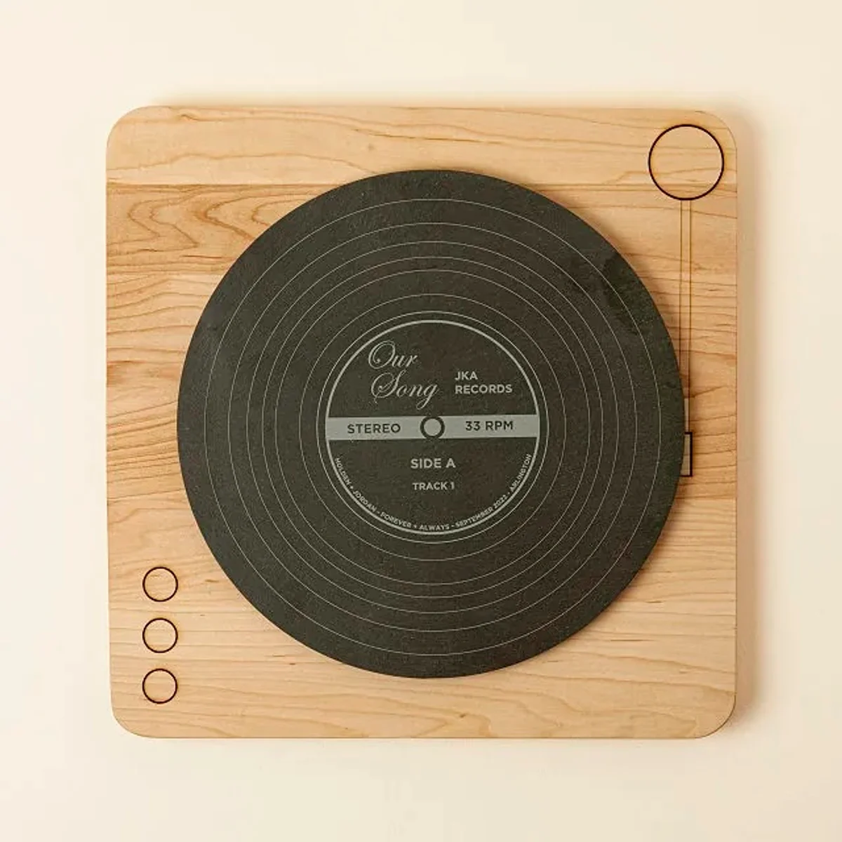 record-themed lazy Susan